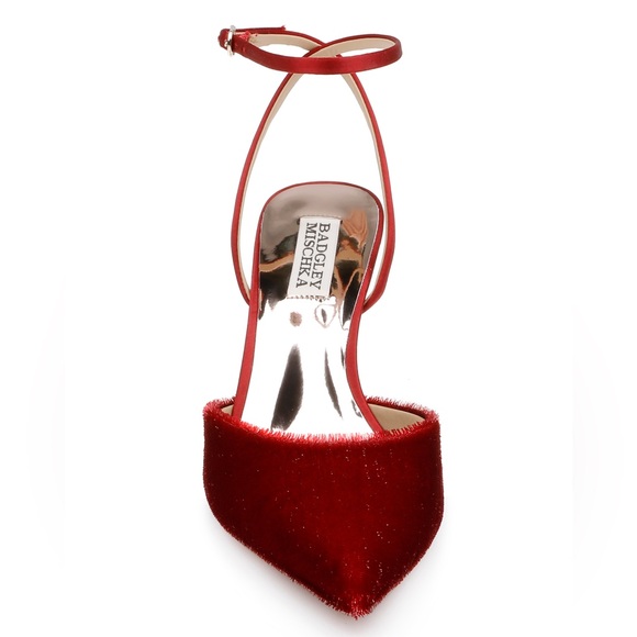 Badgley Mischka Red Lyric Plush Ankle Straps - Picture 4 of 13